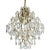 A polished brass modern style chandelier with handmade almond shaped crystals. This chandelier has 4 electric light bulbs...