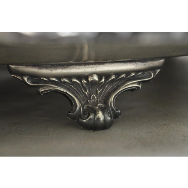 Vintage Poole 400 Lancaster Rose Silver Plated Bar Serving Platter Tray on Feet For Sale - Image 11 of 15