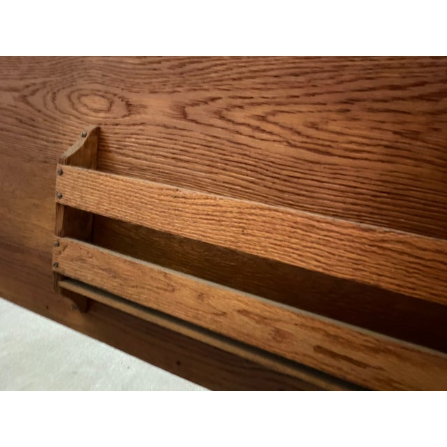 Wood Antique Solid Wood Church Pew – Curved End Panels & High Back – Architectural Bench For Sale - Image 7 of 12