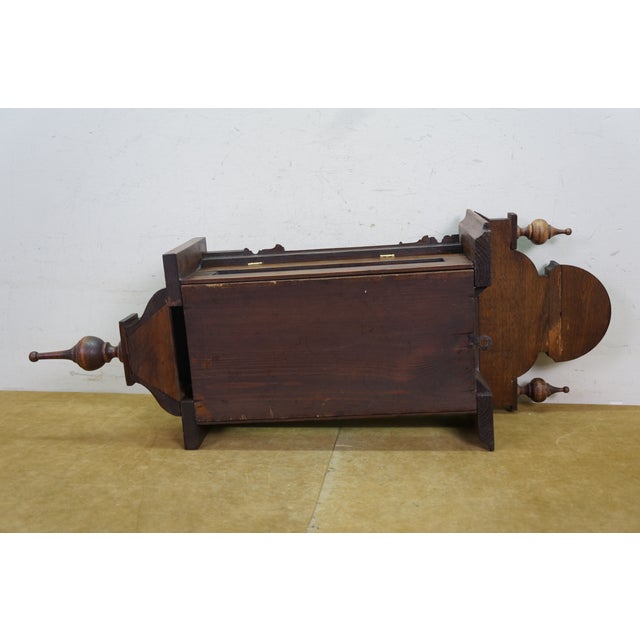Antique German Junghans Vienna Mahogany Converted Battery Power Clock 31" For Sale - Image 13 of 18
