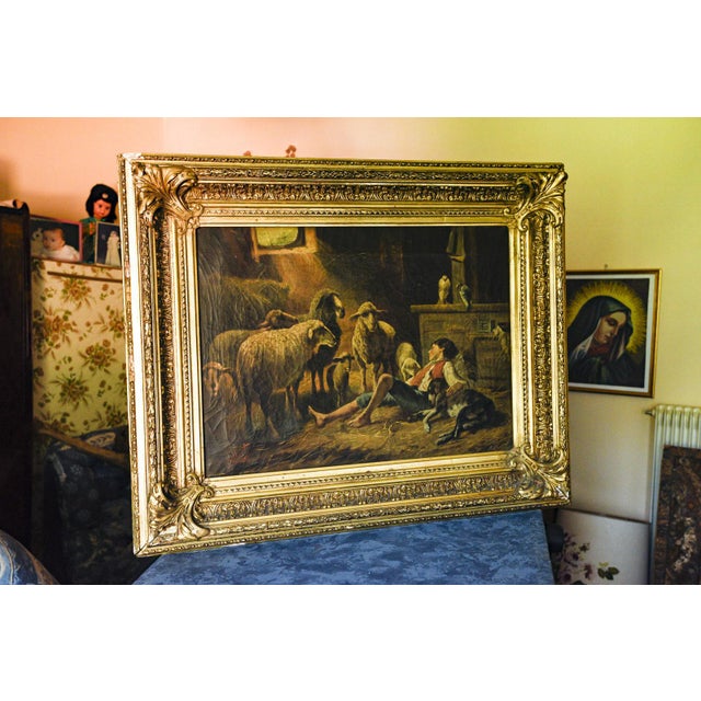 Oil on canvas signed silbert (marie jose' jean raymond) painter of the 20th century 1862 -1939 scene set inside the...
