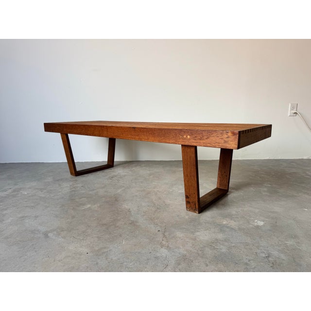 Mid-Century Modern 1970s Mid-Century George Nelson-Style Slatted Bench or Coffee Table For Sale - Image 3 of 12