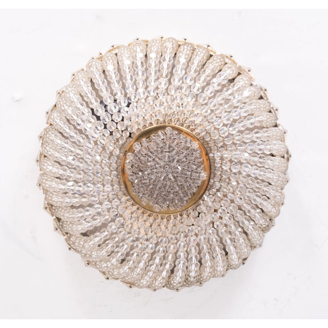 Very nice small ceiling lamp .Brass armature with Crystal Glass . 1930s .Two large E27 bulb needed . Up to 250V (Europe/UK...