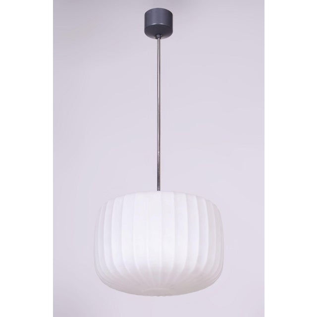 Mid-Century Chandelier in Chromed and Blackened Steel, Czech, 1950s For Sale - Image 6 of 9