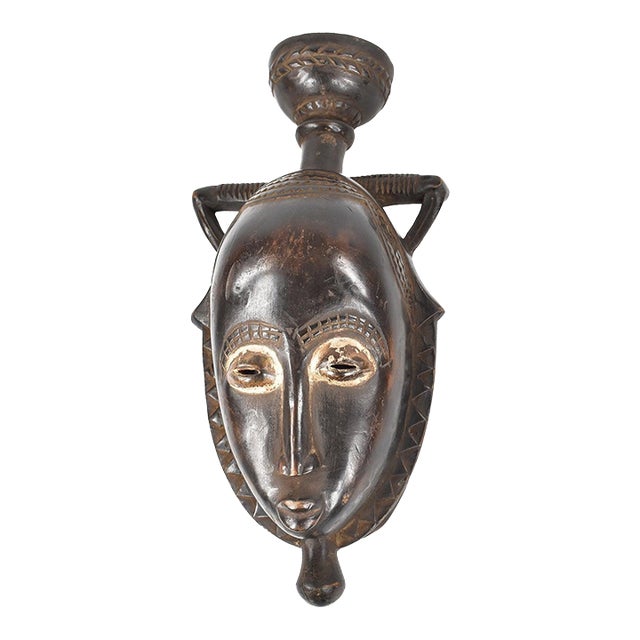 Early 20th Century Yaure Baule Portrait Mask Cote d'Ivoire For Sale
