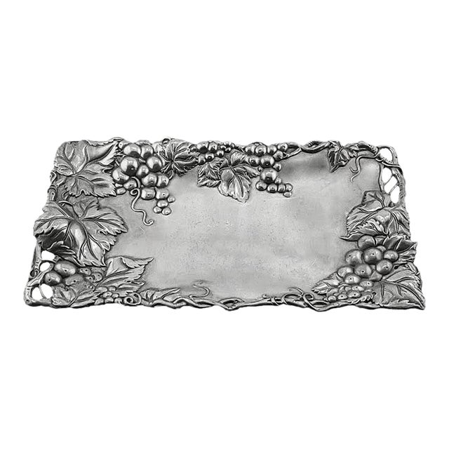 Arthur Court Rectangular Aluminum Footed Dish - Mid-Century For Sale