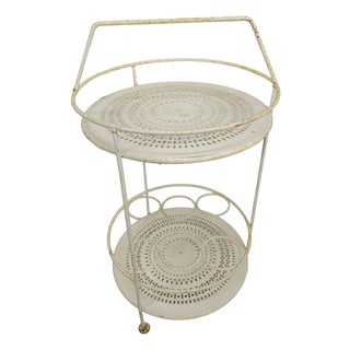 Vintage Metal Garden Serving Cart, 1970s For Sale