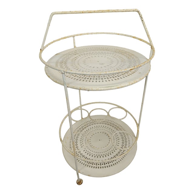 Vintage Metal Garden Serving Cart, 1970s For Sale