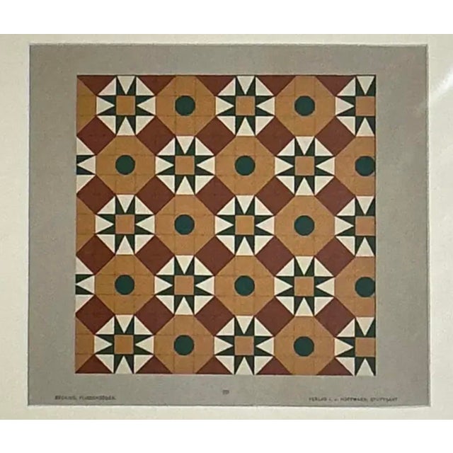 Vintage Geometric Tile Pattern Serigraph For Sale - Image 12 of 12