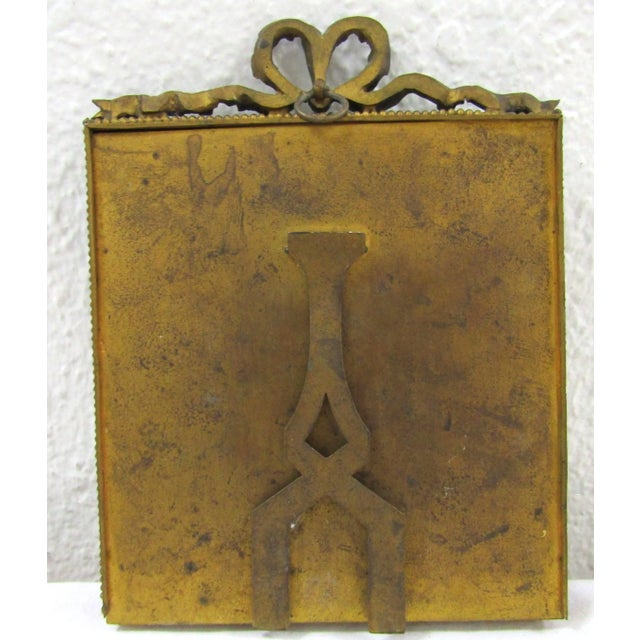 Bronze Antique French Bronze Ribbon Bow Top Frame Showing Marie Antoinette a La Rose For Sale - Image 8 of 9
