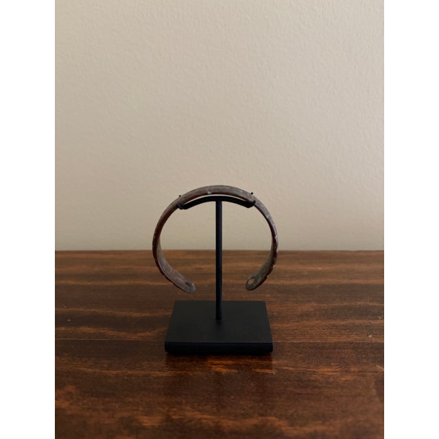 Bronze Ancient Roman Bronze Bracelet on Custom Steel Museum Mount For Sale - Image 8 of 11
