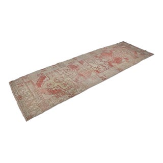 1950s Bold Medallion Wabi-Sabi Turkish Runner For Sale