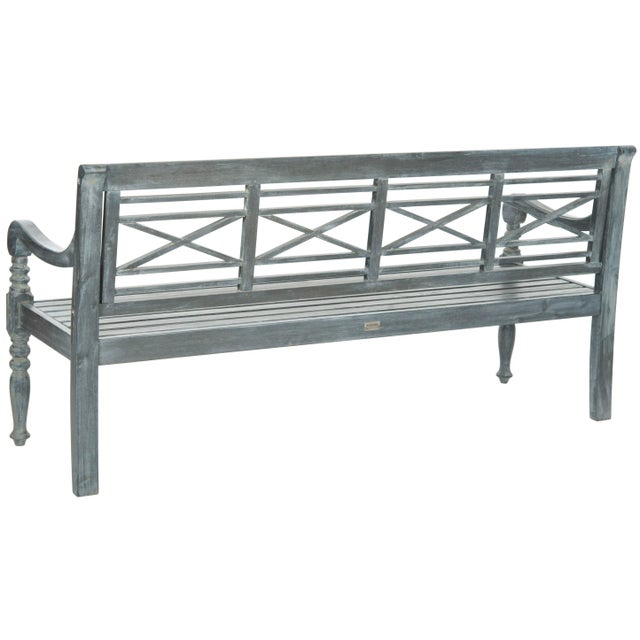 Modern Lyndon Bench in Ash Grey For Sale - Image 3 of 6