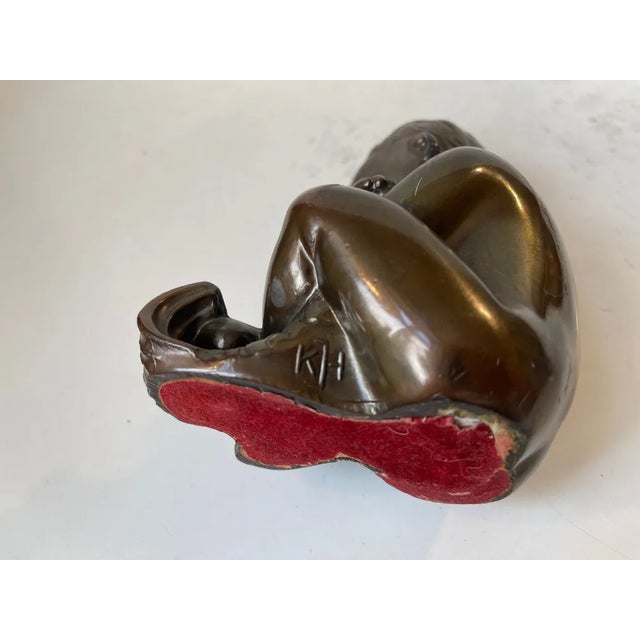 Karl Josef Hoffman Bronze Sculpture Baby Boy and Fish, 1950s For Sale - Image 6 of 11