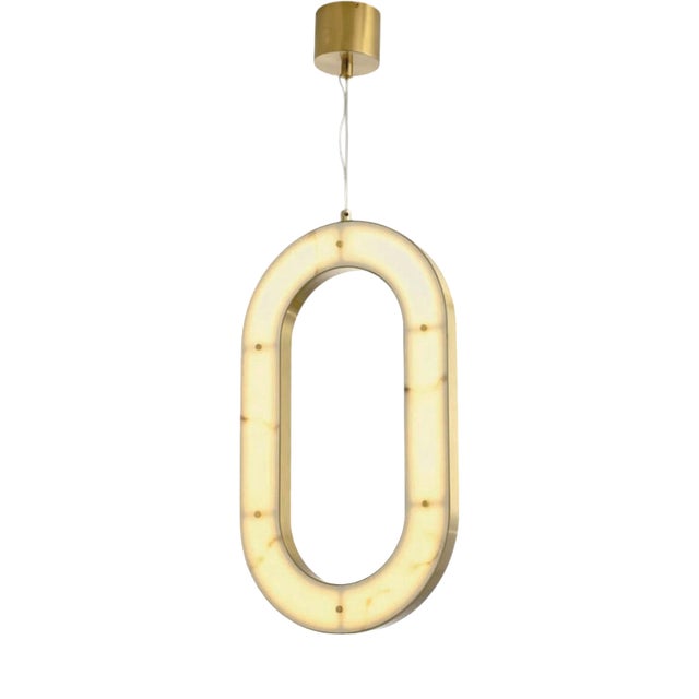 Collection Orione Alabastro Chandelier in Metal and Crystal by Jago For Sale