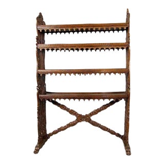 Indo-Portuguese Rosewood Open Bookcase Shelf For Sale
