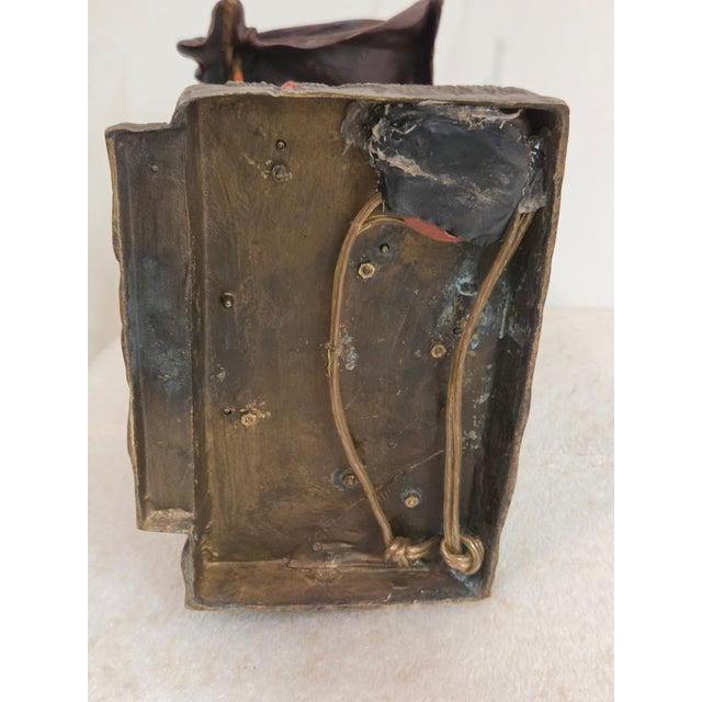 Early 20th Century Original Orientalist Austrian/ Vienna Cold Painted Bronze Lamp of a Classroom For Sale - Image 18 of 18
