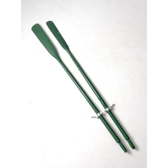 Vintage Painted Wooden Oars Pair For Sale - Image 11 of 11