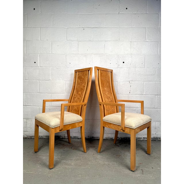 Yellow Mid 20th Century Set of 6 Vintage Burl Wood Dining Chairs For Sale - Image 8 of 12