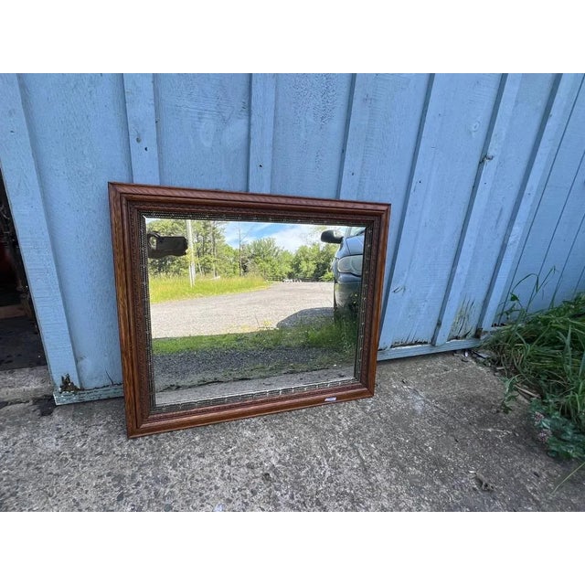 Victorian Style Oak Wall Mirror, 1920 For Sale In Washington DC - Image 6 of 9