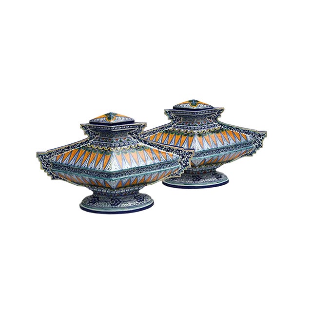 Large Ceramic Renaissance Style Lidded Pot by Paolo Zoli Faenza, 1920s For Sale