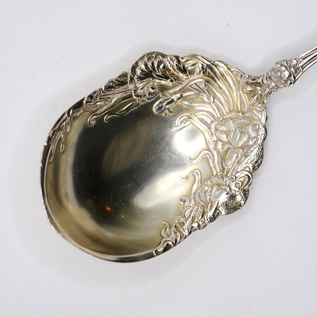 Antique Watson Co. Art Nouveau Sterling Silver "Carnation" Serving Spoon, C. 1905 For Sale - Image 10 of 13