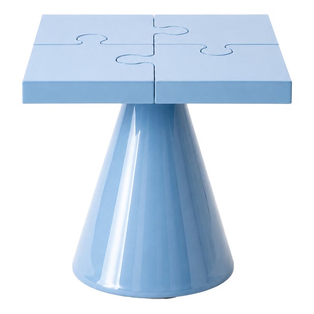 Popzlle Side Table in Blue Lacquer by Alexandre Ligios For Sale