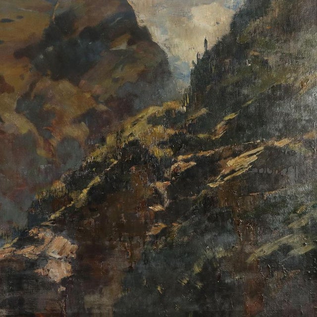 Ludovico Zambeletti, Landscape, Oil on Canvas For Sale - Image 3 of 12