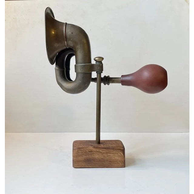Vintage Scrap Art Sculpture with Brass Car Horn For Sale - Image 3 of 10