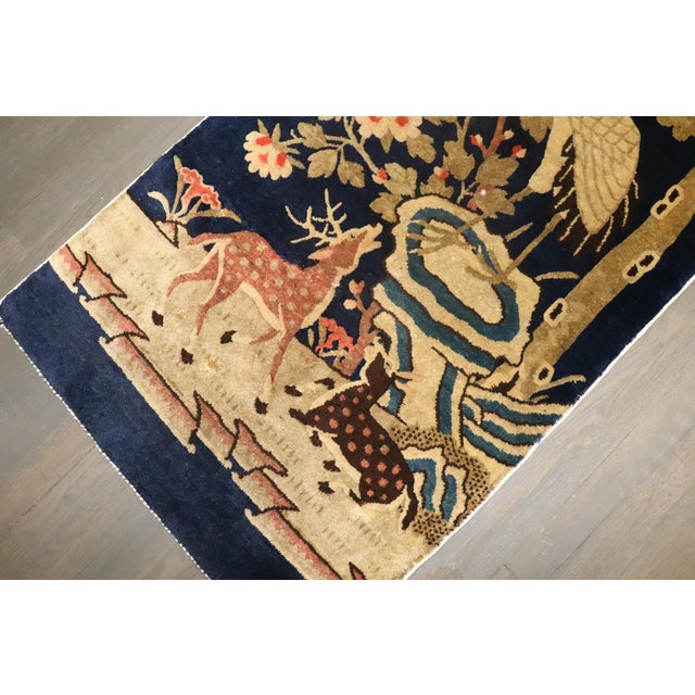 Early 20th Century Early 20th Century Zabihi Collection Chinese Pictorial Animal Rug - 2'3" x 4'7" For Sale - Image 5 of 6