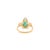 Metal Retro-Inspired 3.47Ct Pear Cut Emerald & Diamond Statement Ring Size 6 in 18k Gold For Sale - Image 7 of 14