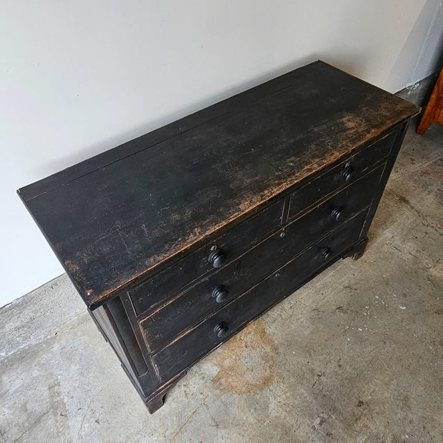 Antique Ebonized Pine Chest of Drawers - Circa 1830 For Sale - Image 4 of 16