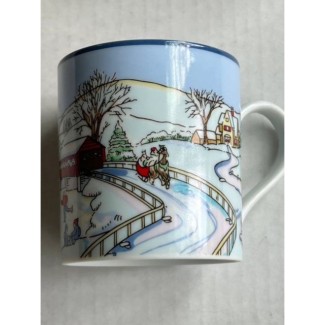 English Tiffany & Co Winter Scene Mugs- 3 For Sale - Image 3 of 6