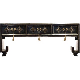 Vintage Chinoiserie Ming Lacquered Kang Coffee Table For Sale