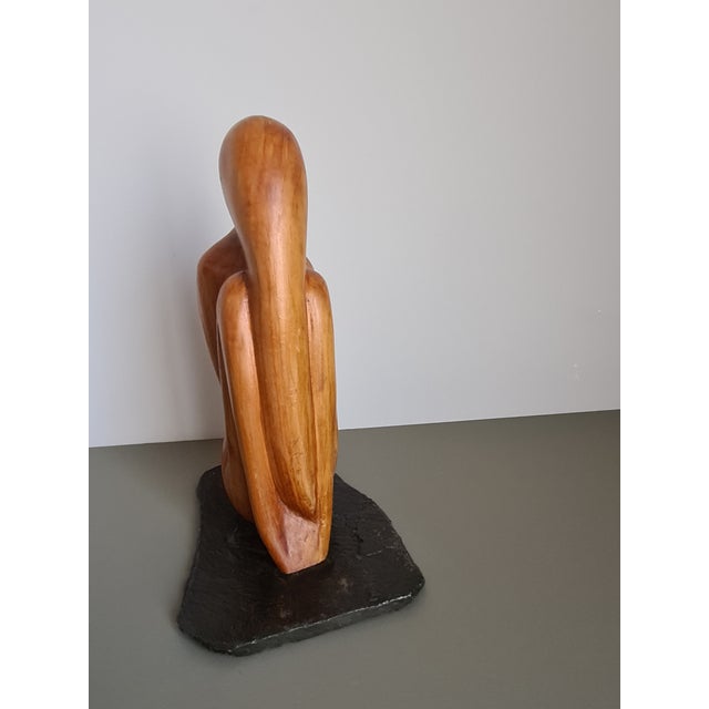 Mid-Century Minimalist Abstract Art Wooden Sculpture, 1970s For Sale - Image 10 of 11