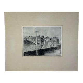 1970s E L Jackson View From the Roof Etching Bronx New York For Sale