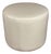New Round Cream Italian Leather Ottoman Made in Usa 21 Inch Diameter Footstool Accent Decor For Sale
