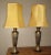 Metal Vintage Inlaid Silver and Brass Engraved Electric Lamps - a Pair For Sale - Image 7 of 7