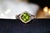 Contemporary The 37th Avenue: Cushion Shaped Peridot and Diamond Halo Ring For Sale - Image 3 of 11