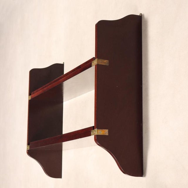 Antique Navy Style Shelves in Mahogany Veneer, Italy, 20th Century, Set of 3 For Sale - Image 5 of 9