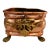 1900’s Art Nouveau Handcrafted Copper and Brass Jardinière Cachepot With Brass Paw Feet For Sale