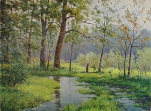 Impressionist Forest Oil Painting, Original Soviet Ukrainian Art 36-48,3