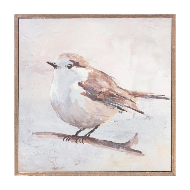 2020s Framed Bird Canvas Block (Set of 2) For Sale - Image 5 of 5
