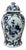 20" Chinese Blue White Flower Vases Scroll Pattern Porcelain Temple General Jar For Sale