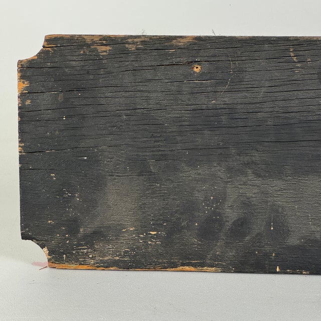 Unique Vintage Wooden Sign Announcing "Service Entrance Only" With Scalloped Design For Sale - Image 12 of 12