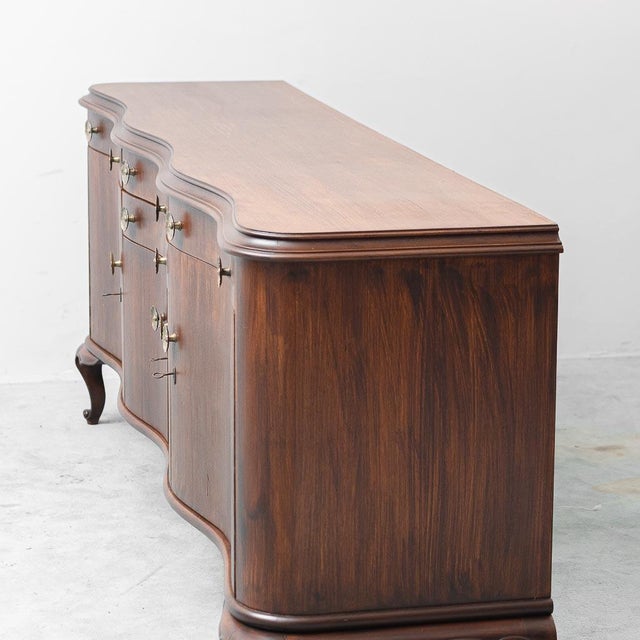 Vintage Brown Wooden Sideboard, 1950s For Sale - Image 10 of 13