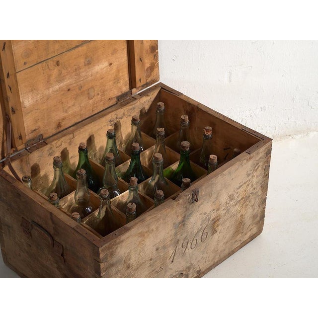 Wood Vintage Bottle Storage Box, 1966 For Sale - Image 7 of 17