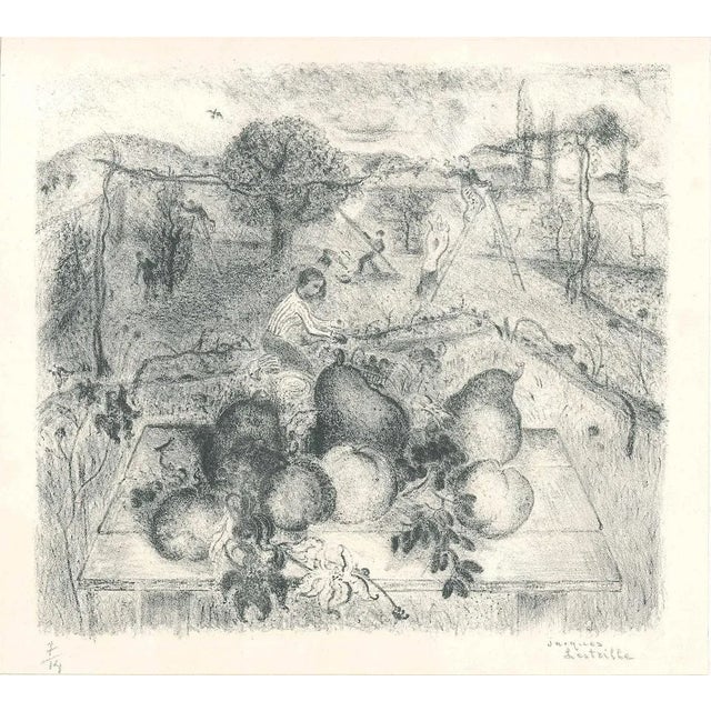 Still Life is an original lithograph on paper realized by Jacques Lestrille (1904-?) Hand-signed on the lower right in...