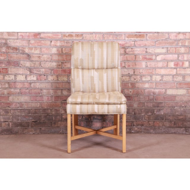 Alessandro for Baker Furniture Modern Upholstered X-Base Dining Chairs, Set of Six For Sale In South Bend - Image 6 of 12