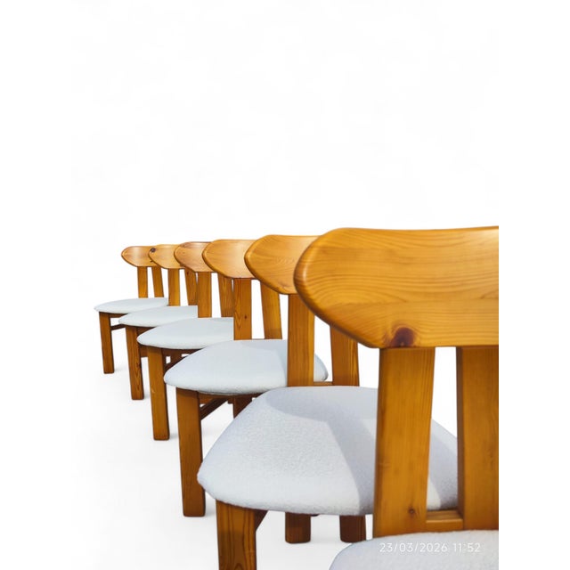 Scandinavian Pine Dining Chairs, 1970s, Set of 6 For Sale - Image 6 of 10